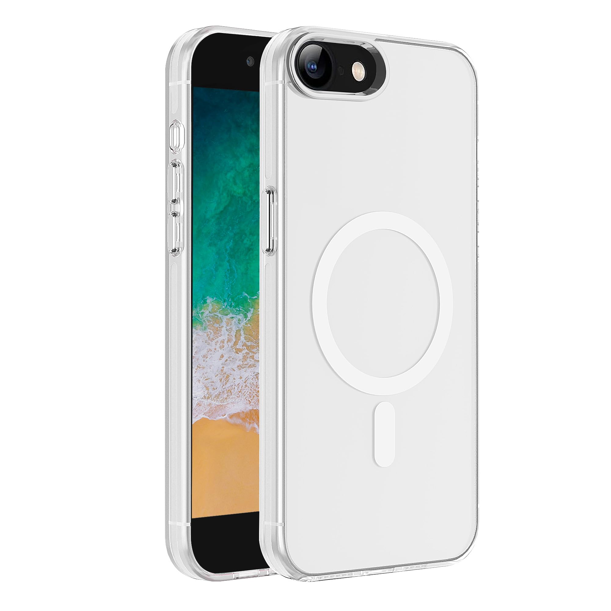 S. Tedazo Magnetic Case for iPhone SE 2022/2020/8/7 Cover, Compatible with Magsafe, [Not Yellowing], Shockproof Military Drop Protection, Transparent
