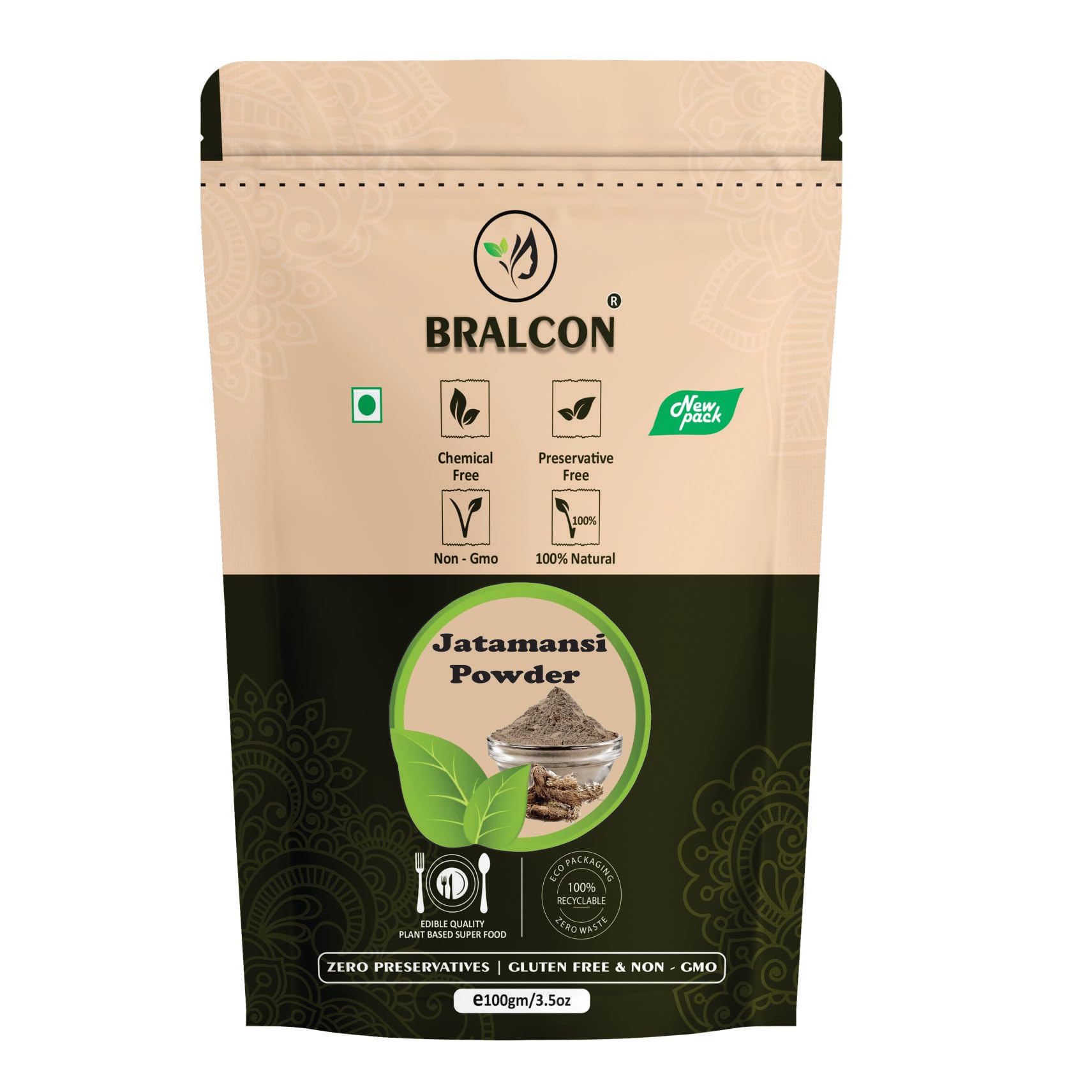 BRALCON Jatamansi Powder - 100g edible quality for hairs, face and Tea |Baalchadd, Musk Root, Spikenard, Nardostachys, Tapasvini, Jatamasi Root-picture-41