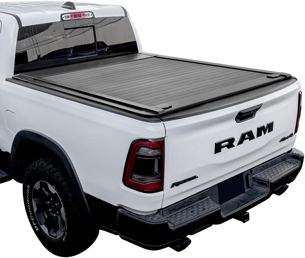 Syneticusa Ram 1500 Retractable Bed Cover 5.7 FT | Hard Tonneau Ram 1500 Compatible 2009–2026 | Waterproof Truck Bed Cover | Key Double Locking System | Heavy Duty, Leak Resistant | 5-Year Protection