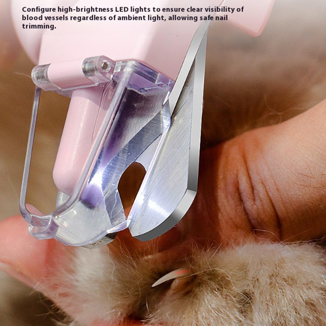 The Safetrim by Pupnourish Coupe-ongles 2 en 1, design de précision et de broyage, avec lumière LED, silencieux, pour chiens de petite, moyenne et grande taille (rose, blanc, vert, 3)