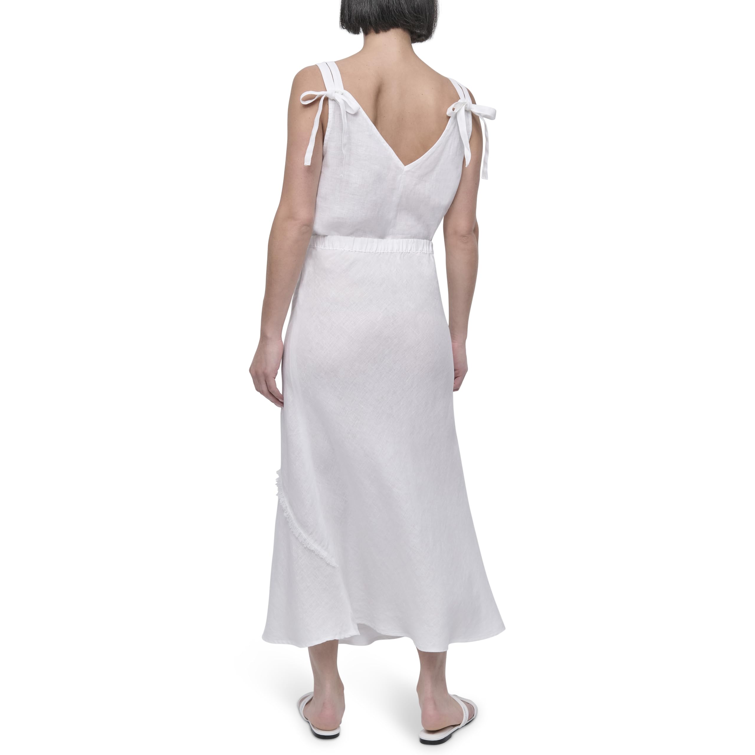DKNY Lightweight Linen Midi Skirt Falda Mujer (Pack de 1)
