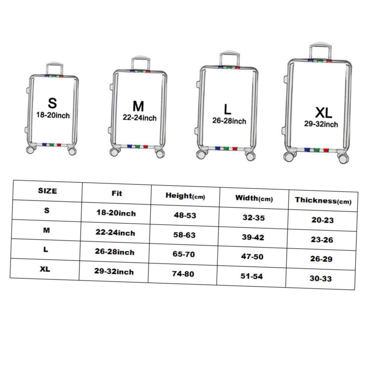 BESPORTBLE Copri Valigie da Viaggio in Poliestere e Spandex Zip Laterale
