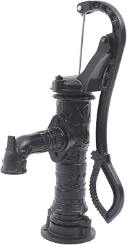 Suction Pump,Pitcher Pump Press Suction Manual Water Jet Pump Hand Well Deep Water Pump Well Press Pitcher Hand Shake Suction Pump Groundwater for Outdoor Garden Farm Work Black, Handle