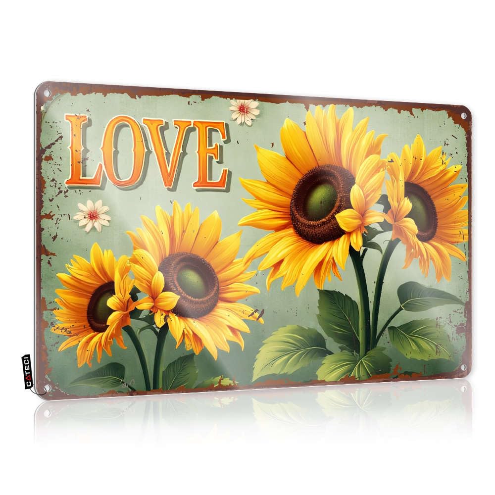 Flags For Bedroom Love Sunflowers In Bloom Tin Sign Teen Room Decor Teen Boy Room Decor(30X40CM)