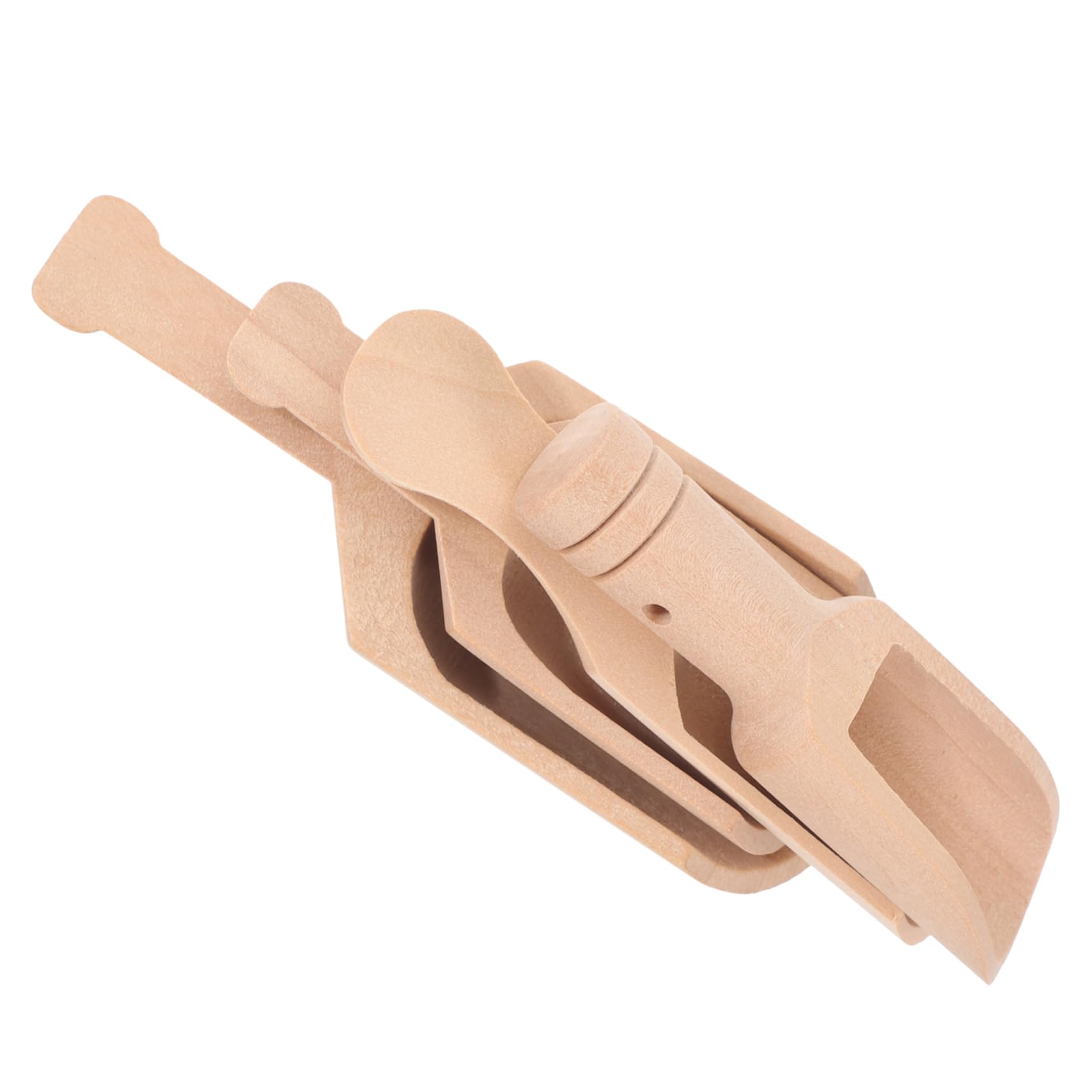 PRETYZOOM Seasoning Spoons Set of 4 Small Wooden Spoons for Salt Sugar Reusable Tea Scoops Compact Kitchen Tools