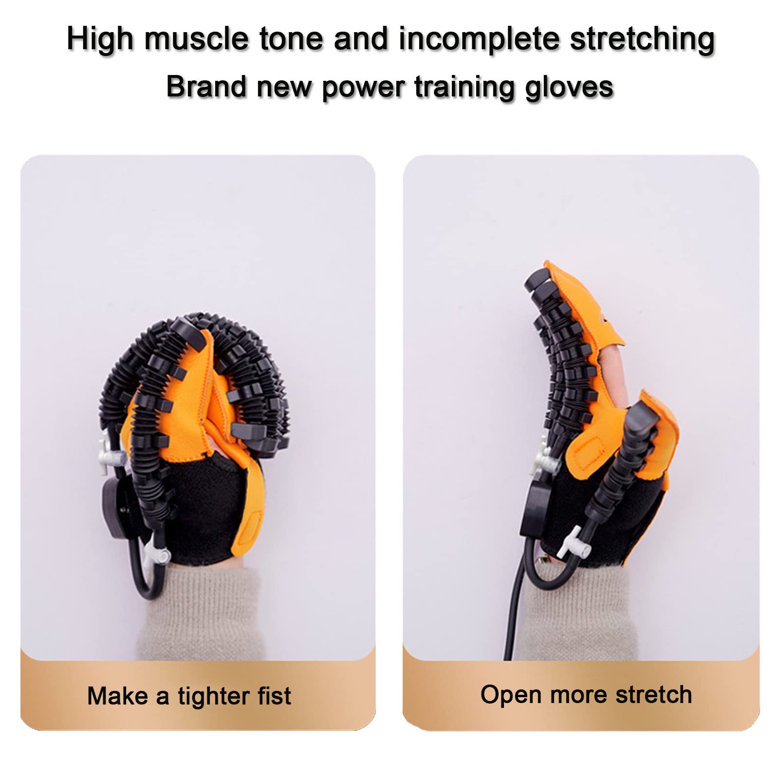 Guantes de Robot de rehabilitación, Ejercicio de extensión de Dedo para Pacientes con hemiplejía de accidente cerebrovascular para Resolver la rigidez de los Dedos,LeftHand-XXL