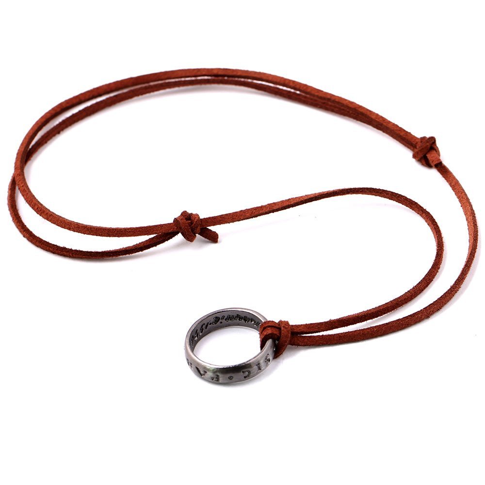 Unisex Uncharted 4 Nathan Drake's Ring Pendant with Adjustable Leather Cord Chain,13''-18'' Bymagily Uncharted 4 Nathan Drake's Ring Unisex Pendant Cord Chain Necklace Home Decorative