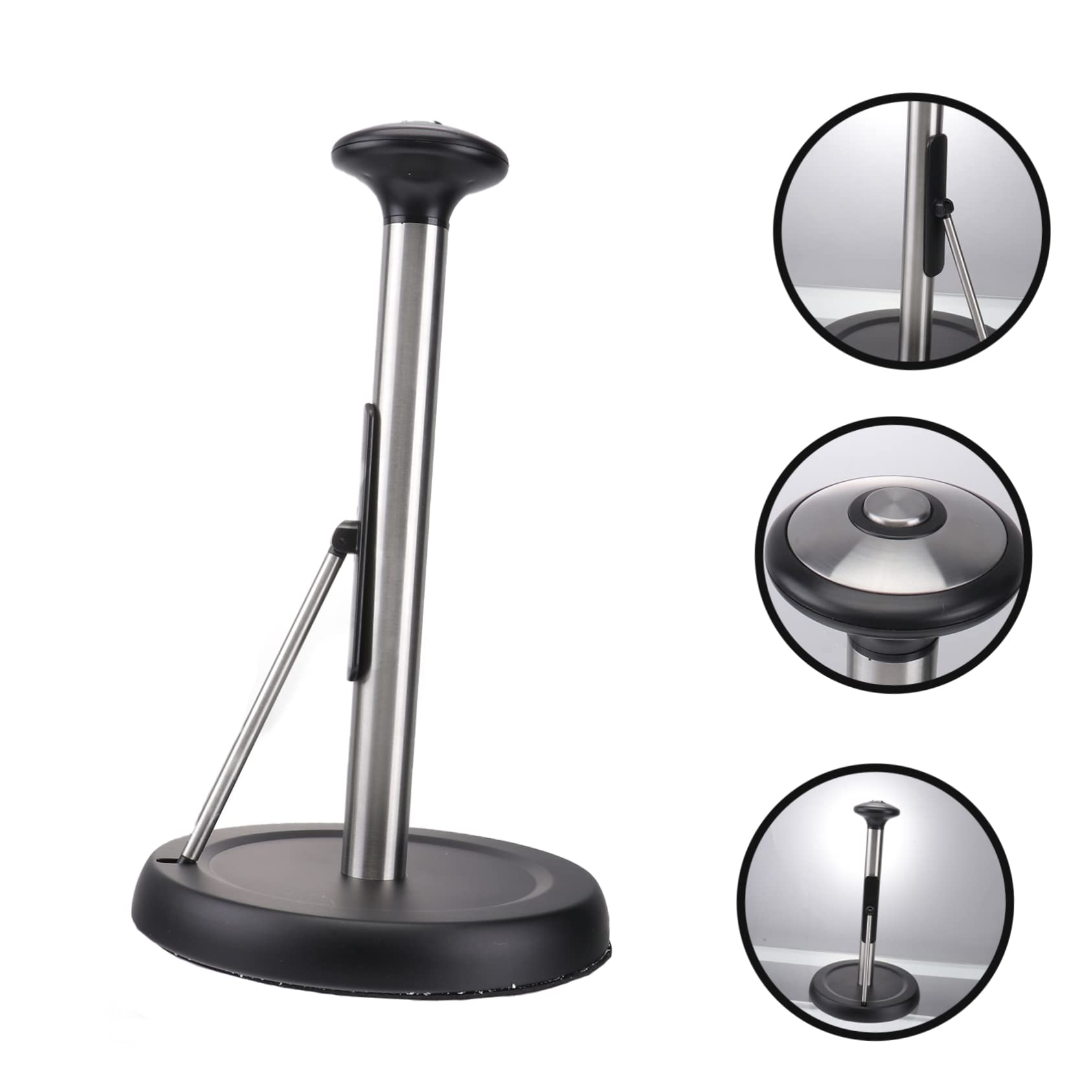 Distributeur Essuie Tout Noir Support Vertical pour Pratique et Stable la Cuisine Salle de Bain