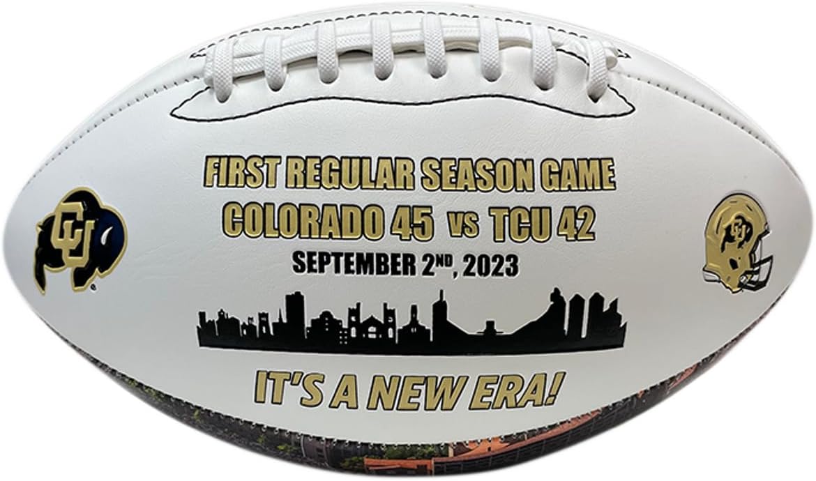 NIKCO SPORTS Colorado Buffaloes 100th Anniversary Football | Limited Edition of 2,023 | Deion Sanders Coach Prime Era | NCAA College Collectible Gift Fan Memorabilia with Certificate of Authenticity