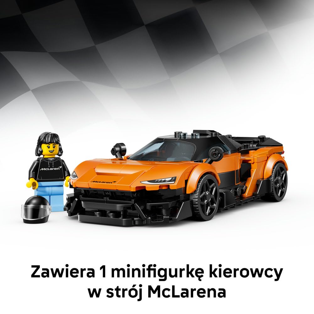 LEGO Speed Champions McLaren W1 77257 | Model samochodu McLaren, zabawka dla 9-latka, prezent dla chłopców i dziewczynek, zestaw klocków dla dzieci, 287 elementów