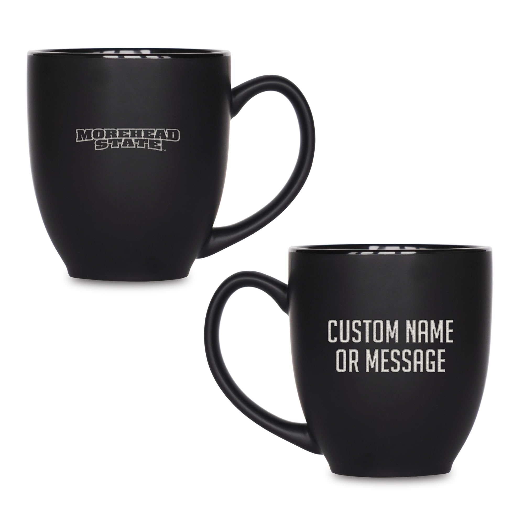 Rico Industries NCAA Primary 15-Oz Personalized Matte Black Bistro Mug - for Hot or Cold Drinks