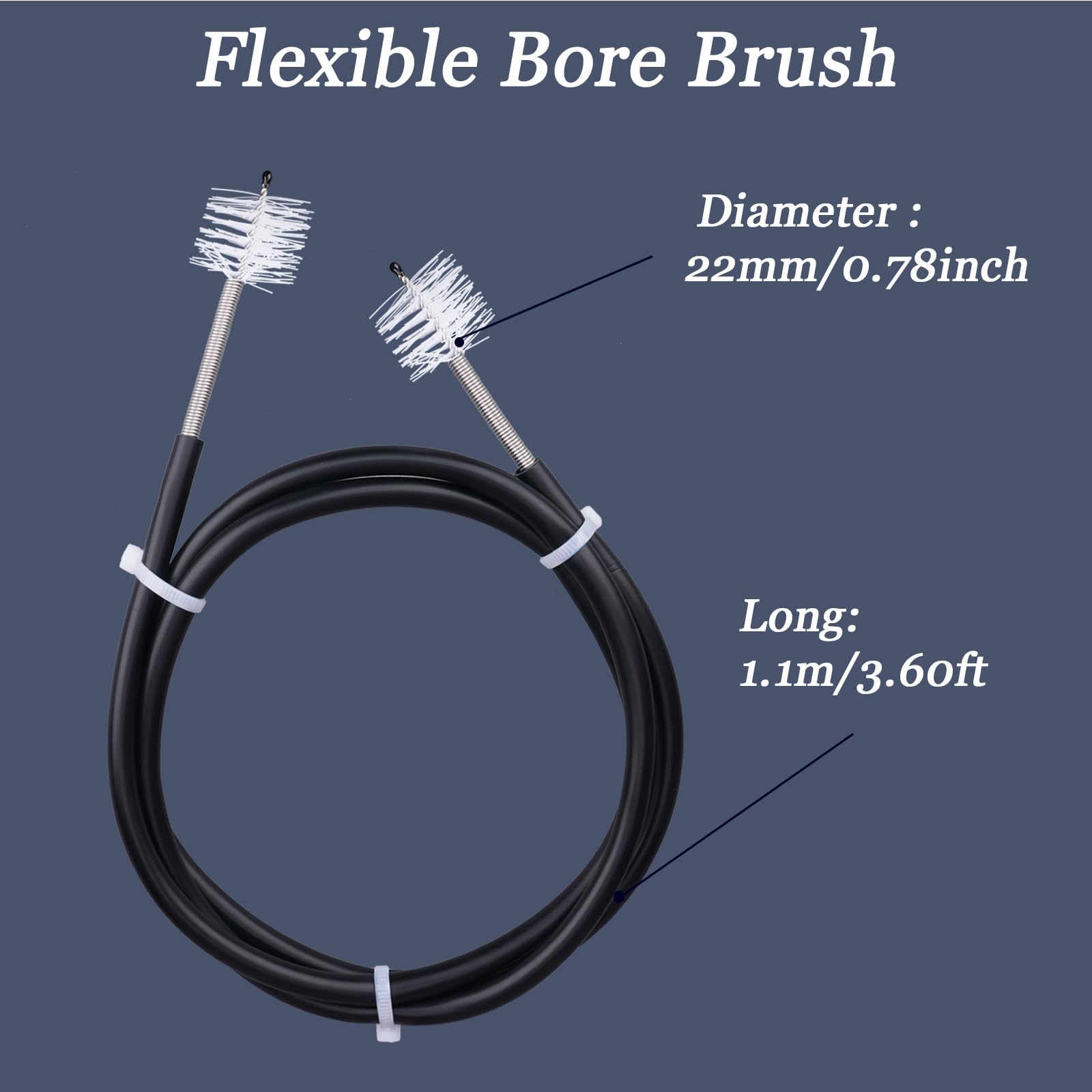 Trumpet Cleaning Kit Clean Pipe Brush Nylon, Canister Filter, Flexible Stainless Steel, Plus Convenient Brush Tubes, Straws - Image 3