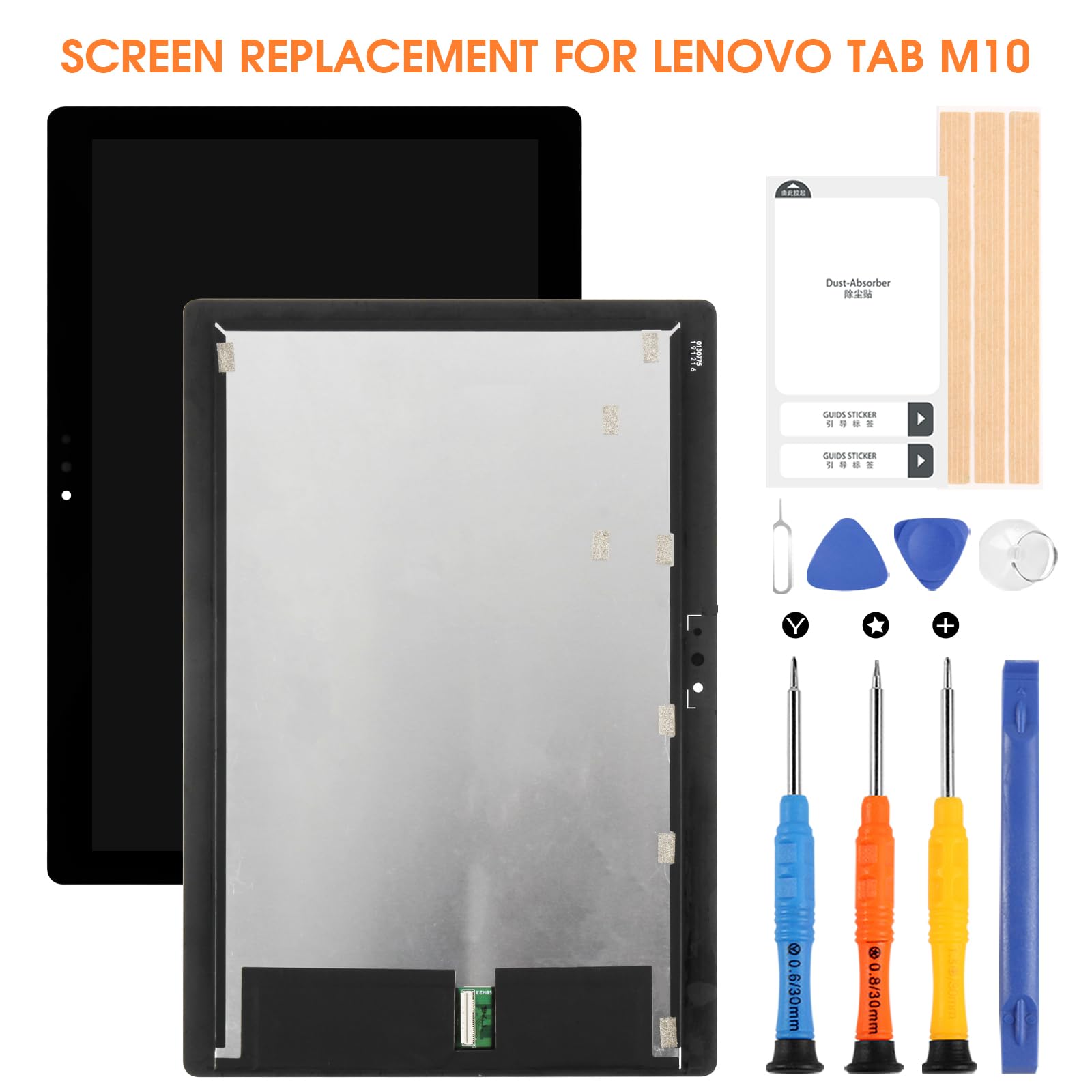 Écran LCD pour Lenovo Tab M10 3rd Gen LCD Display pour Lenovo Tab M10 TB328FU TB328XU TB328 10,1" Écran Replacement Digitalizer Touchscreen Assemblée avec Réparation, Noir