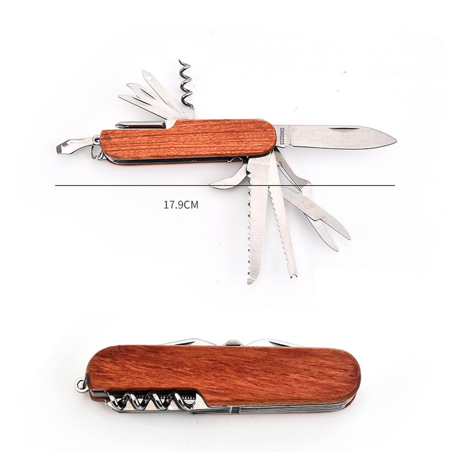Multitool 8-en-1 Personnalisé Avec Gravure, Pince Pliante Compacte Avec Manche En Bois, Mini Outil De Poche EDC for Camping, Cadeau De Noël Unique & Idée Cadeau Garçon D'Honneur for Hommes(6pcs)
