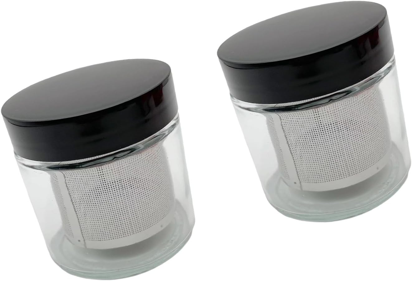Lightweight Glass Cleaning Cup with Metal Sieve Jewelry Cleaner Perfect for Storing Polishing Diamonds Watch Components Jewelry Cleaning Jar