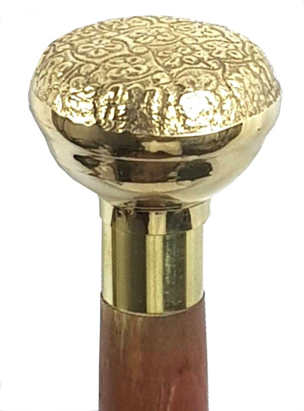 DESIGN UKGENTLEMENS CLASSIC ANTIQUE VICTORIAN GOLDEN BRASS HANDLE WALKING STICK CANE