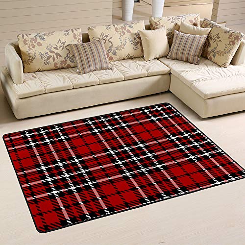 Tapis écossais anti-tache Ruchen tapis durable facile à nettoyer
