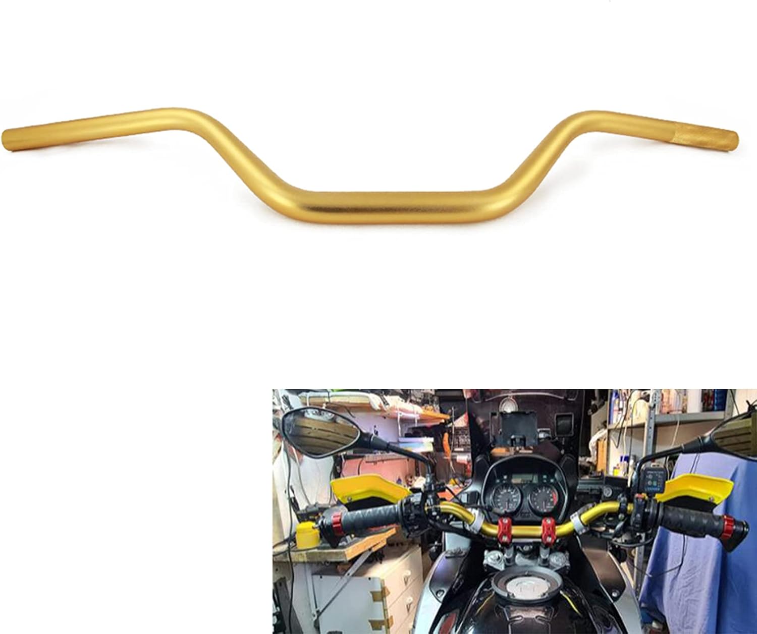 1 1/8" 28mm Motorcycle Handlebar Universal Mid-Rise Handle Bar For CRF YZF KXF KLX RMZ DRZ KX RM YZ SX EXC XC 65 85 125 250 300 350 450 Pit Dirt Bike Gold