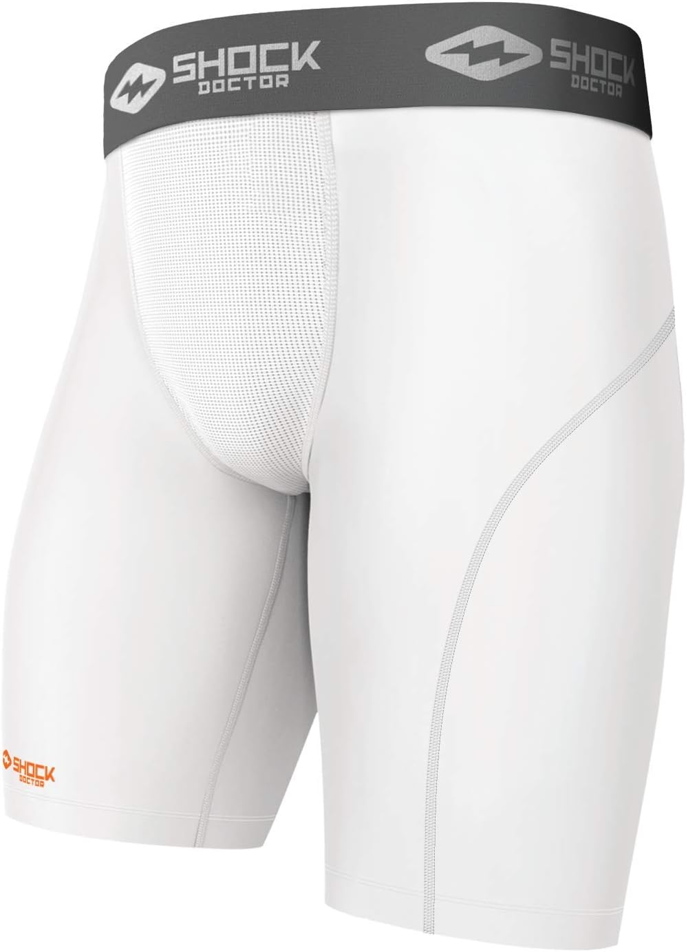 Shock DoctorSD COMPRESSION SHORT W/CUP POCKET-BOYS WHITE MEDIUM