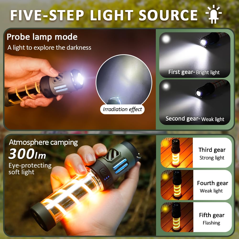 LED Outdoor Multifunktionale tragbare Campingleuchte mit großer Kapazität Beleuchtung, Taschenlampe, Zelt Camping Licht, ausgestattet mit Schlüsselbund Campinglicht