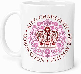 The Coronation 2023 - Official Emblem Ceramic Mug, The Coronation of King Charles III and The Queen Consort 6th May 2023, Gift, Memorabilia (Mug Only)