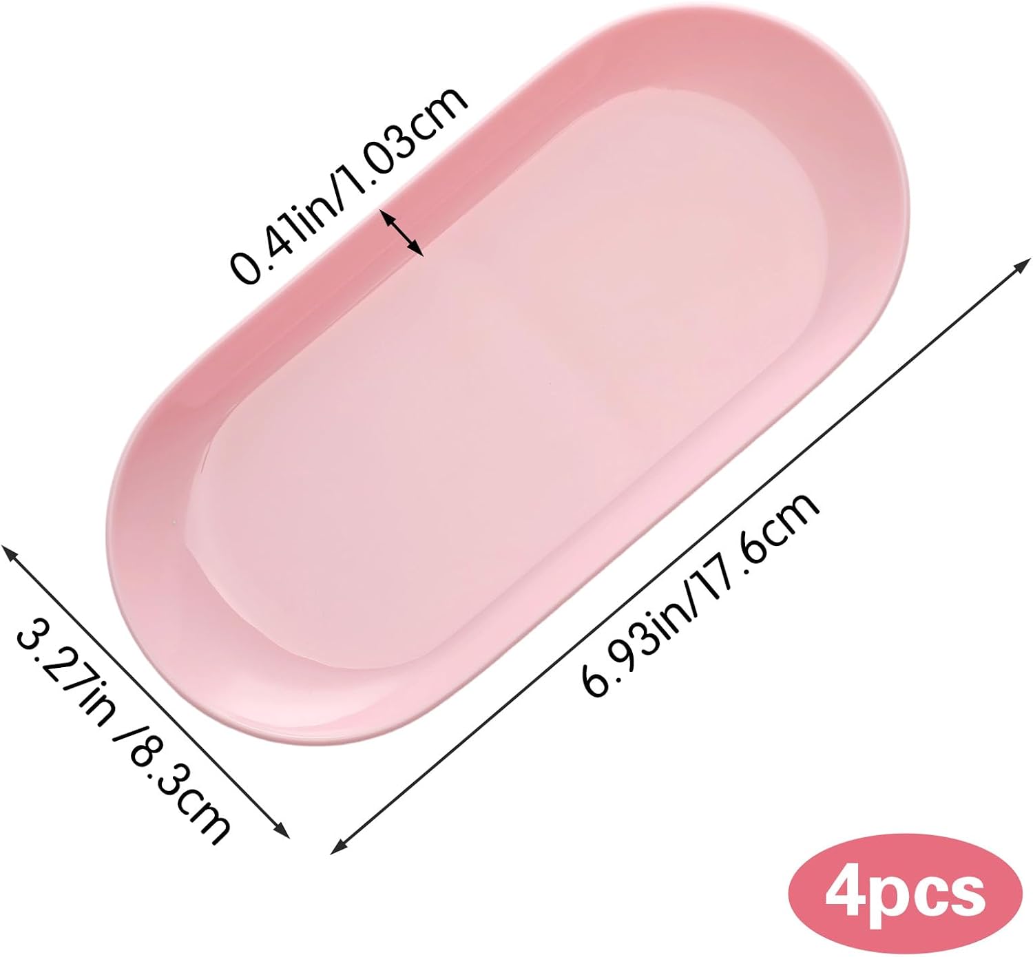 4PCS Nail Tray, Manicure Tools, 7"X3.3" Plastic Storage Tray image 2