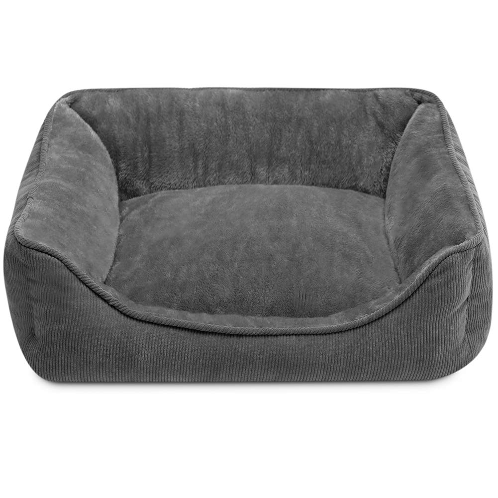 Hollypet Letto per Gatti e Cani di Piccola Taglia, Cuccia per Cuccioli, Morbido Lettino per Animali Domestici, Grigio Scuro (55 * 45 * 15cm)