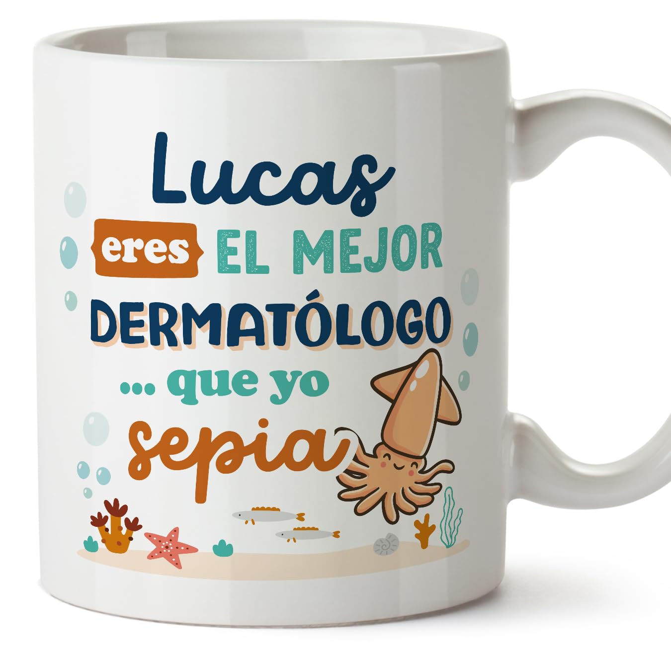 MUGFFINS Personalised Mug for Dermatologist Man - in Spanish - Mejor que yo Sepia - Funny Custom Gift for Colleagues - Ceramic 11oz Mug