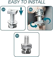 Vista 6 de Kit de 12 piezas de pernos y tuercas, pernos y tuercas de batería de motocicleta, perno y tuerca de batería de motocicleta M6x16MM, pernos y tuercas