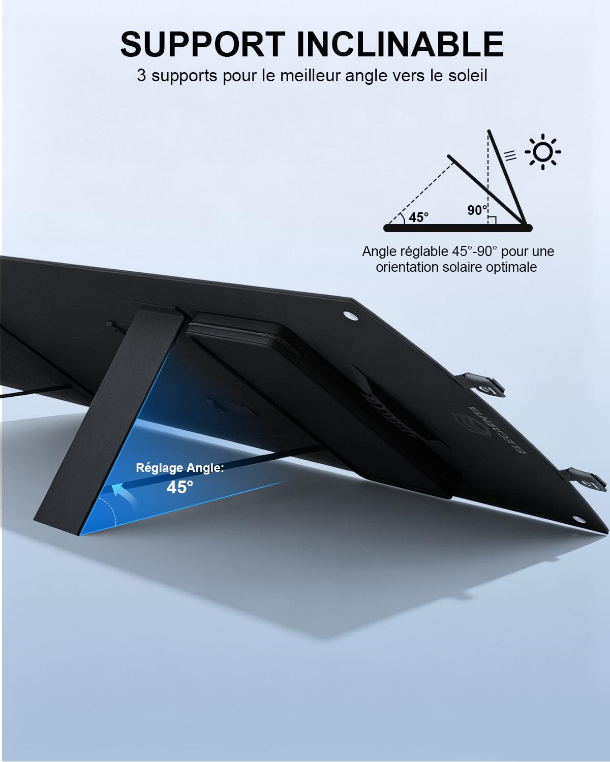 Panneau Solaire Portable 120W 18V Chargeur Solaire Pliable ETFE Monocristallin avec USB-C PD45W QC3.0 CC pour Centrale Électrique 12V RV Batterie Charge Rapide pour Jardin Camping Aventure Urgence