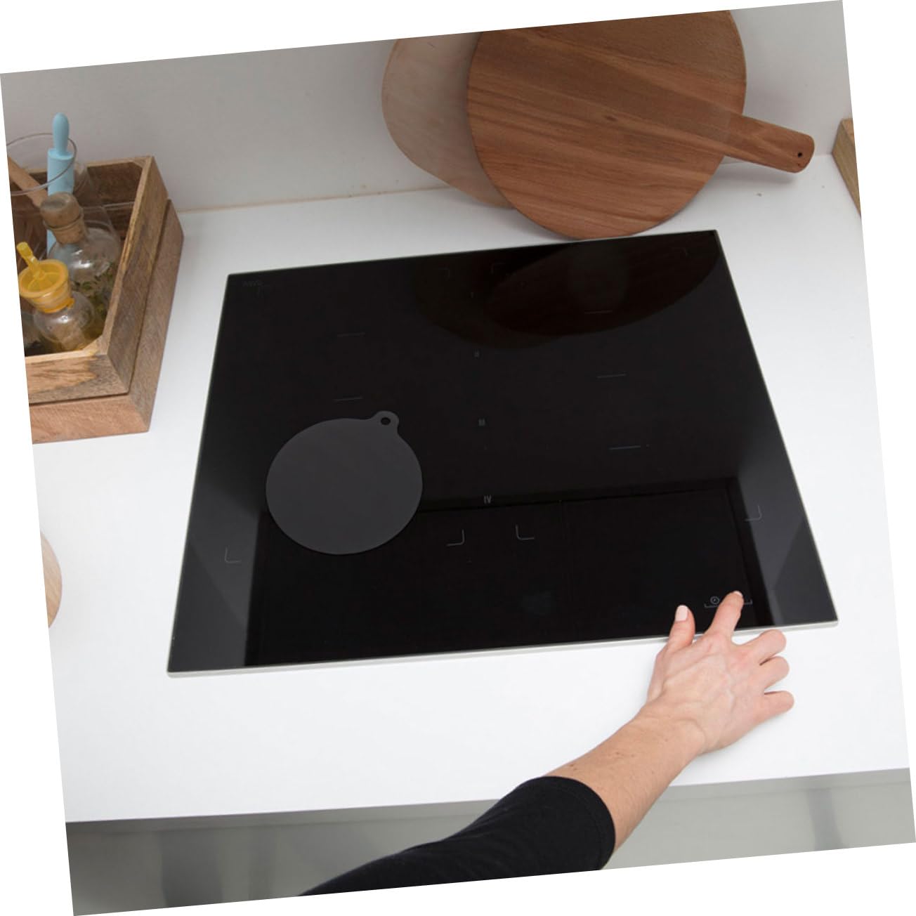 BESTYASH Alfombrilla Protectora de Silicona Negra para Cocina de Inducción, Aislante Térmico, Antideslizante, Fácil de Limpiar y Conveniente para Uso Doméstico