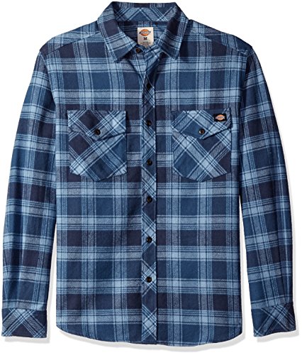 Dickies Men's Relaxed Fit Long Sleeve Brawny Plaid Shirt