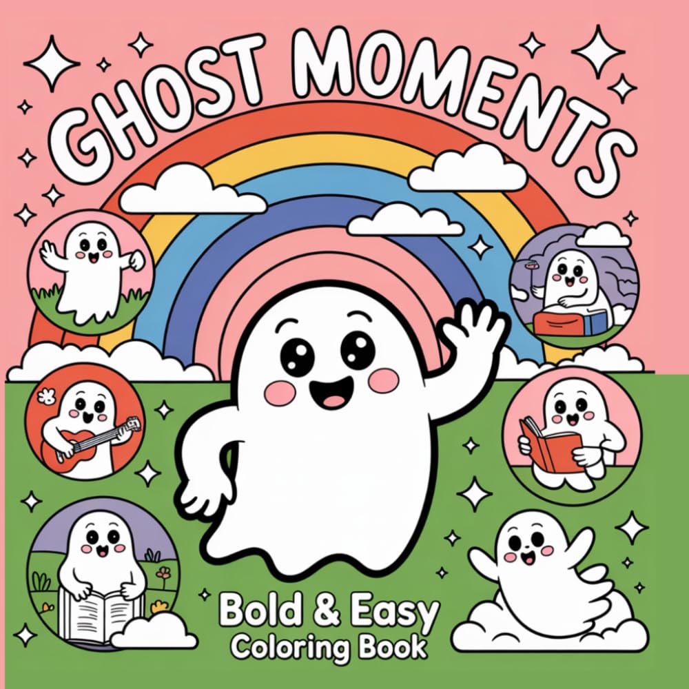 Ghost Moments: Bold and Easy Spooky Fun, Playful Spirits, & Whimsical Adventures for Creative Kids Coloring Book For Kids