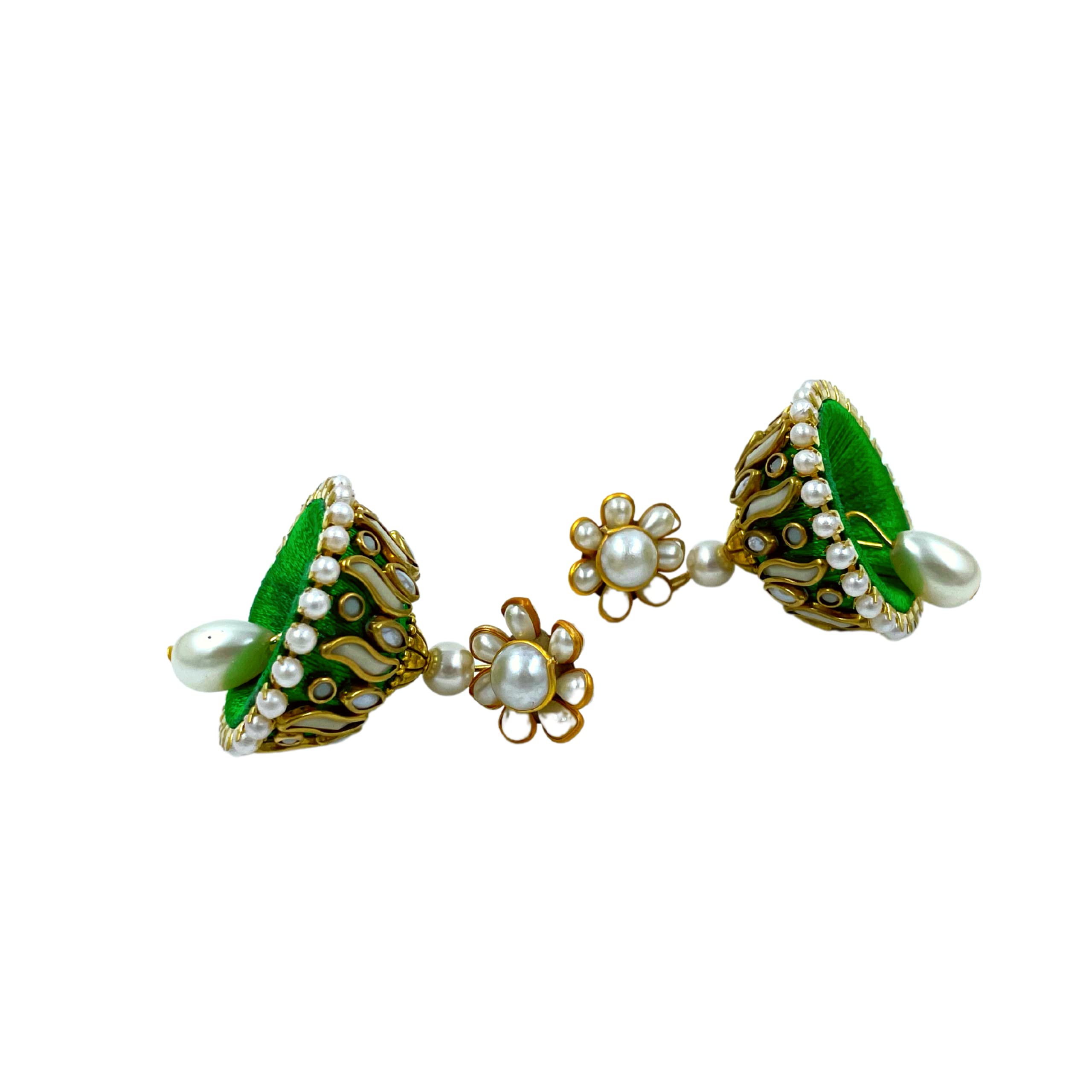Yaalz Silk Thread Elegant Pearl Kundan Stone Designer Jhumka Earrings With Pearl Stud & Pearl Hangings In Green Colors (B0B5PPDRWZ) Amazon Price History, Amazon Price Tracker