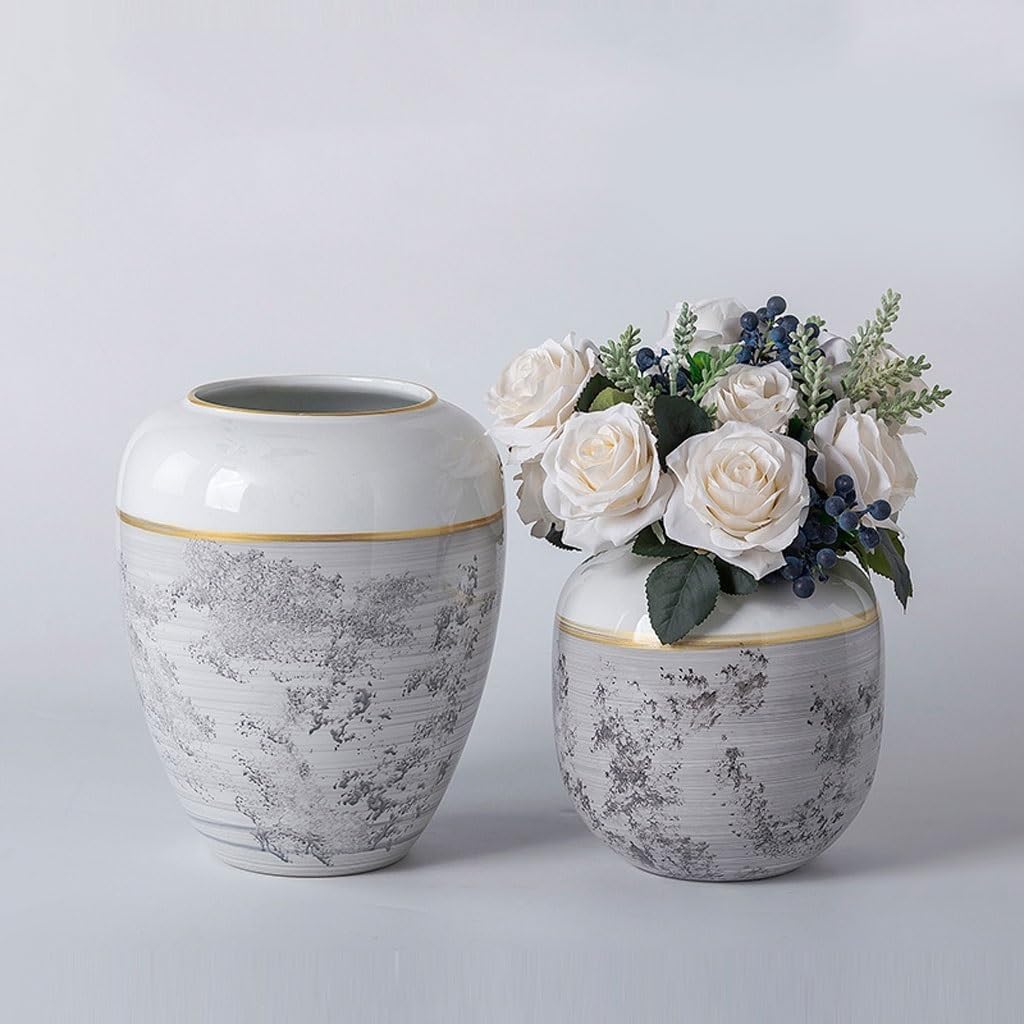 Vase Modern Creative Ceramic Flower Arranger Home Living Room Entrance Decoration Ornament Simple Countertop Vase Suitable for Dining and Living Room Home decoratio