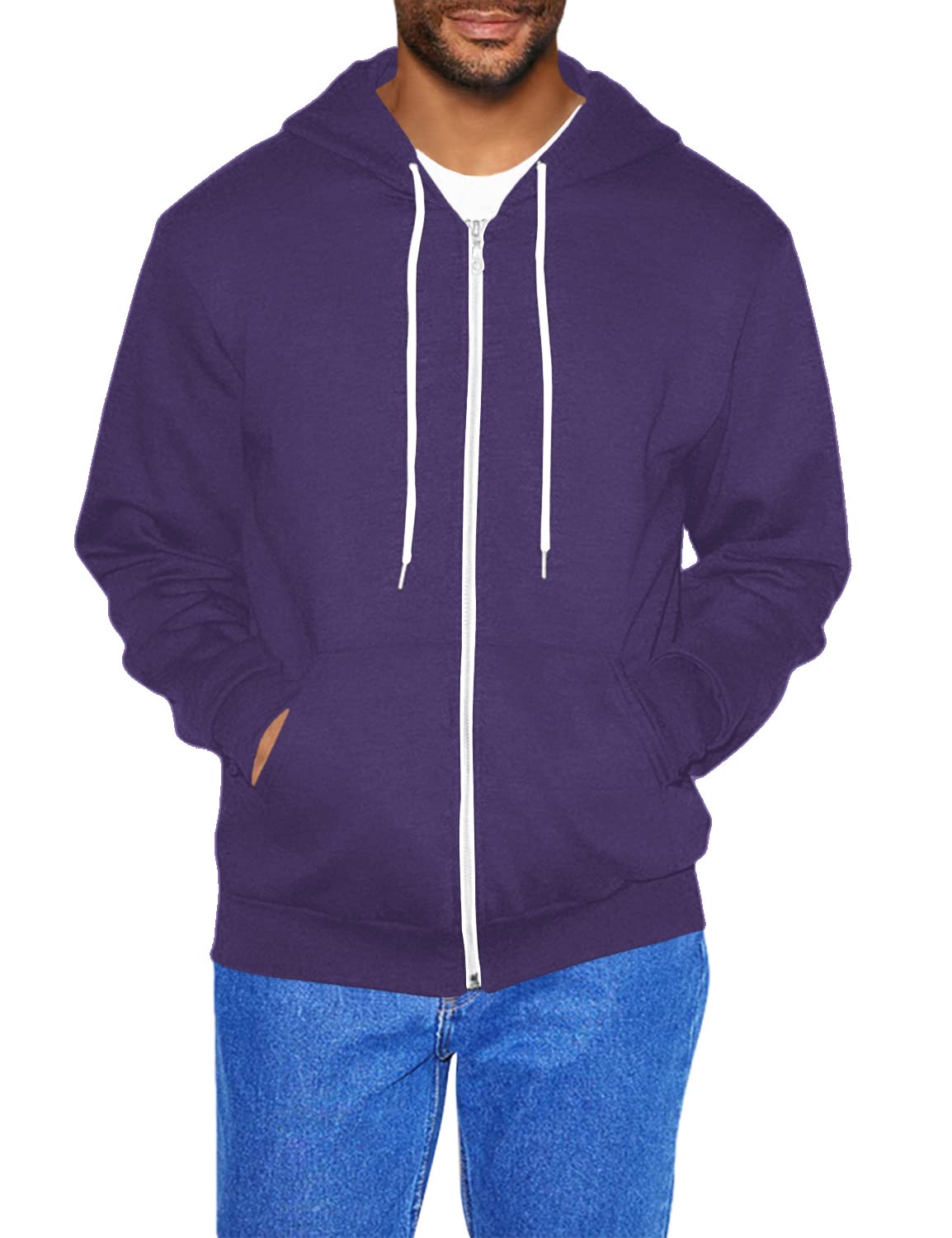 American Apparel Men's Flex Fleece Zip Hoodie | Classic Long Sleeve Pullover