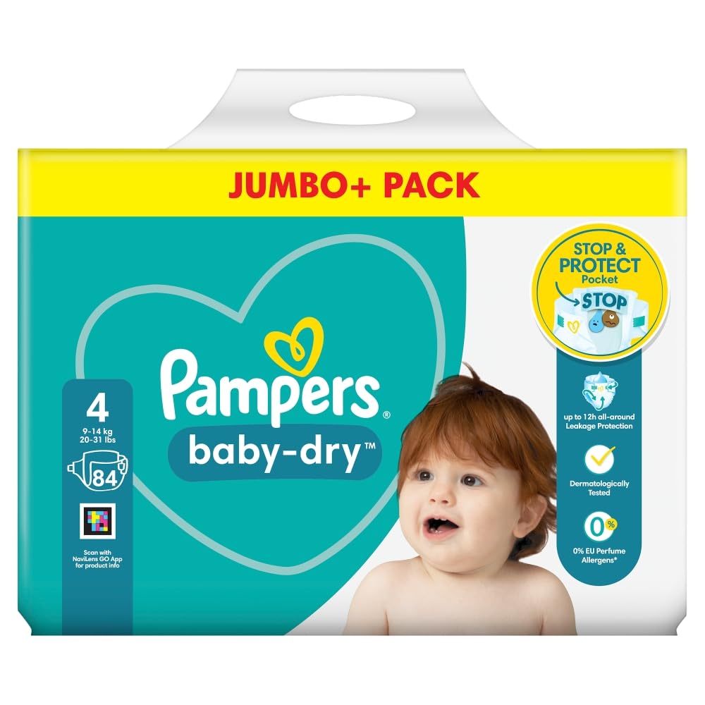 PampersBaby-Dry Size 4 Jumbo+ Pack 84 Nappies