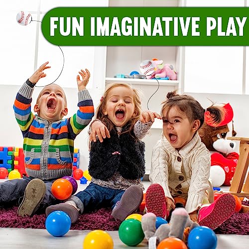 image for Playbees Reactive Practice Baseballs on Elastic Cord Perfect for Train