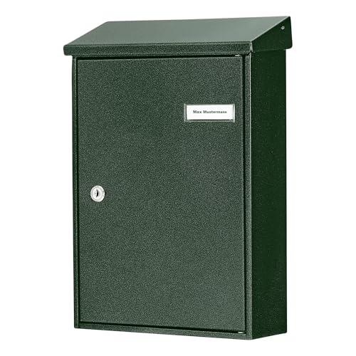 Burg-Wächter Briefkasten, A4 Einwurf-Format, Vollflächig verzinkt, Strukturlackiert, Letter 5832 GR, Grün