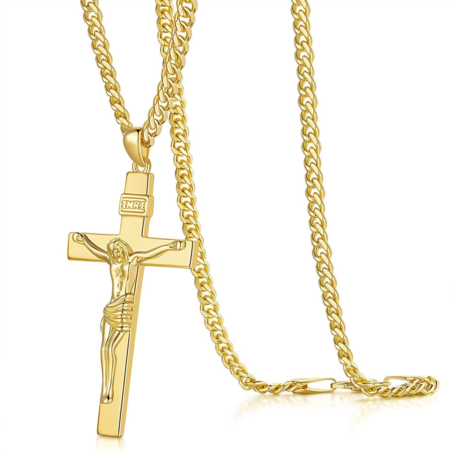 Mens Gold Chain Italian Gold Cross Men's Italian Cross Necklace