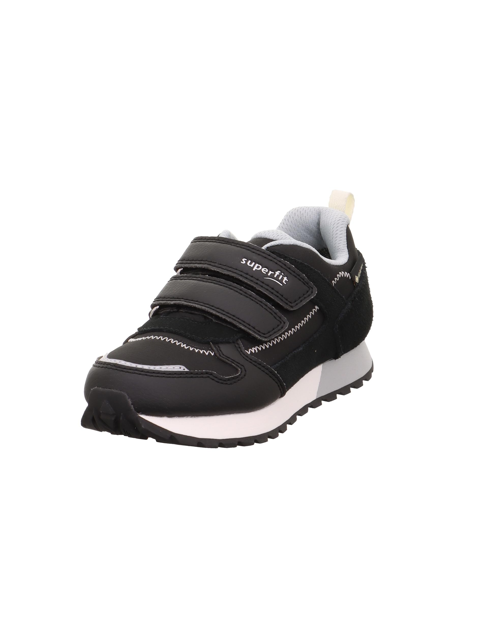 Superfit Jungen Kletthalbschuhe Dash, Kinder Halbschuhe, Weite: M IV, lose Einlage, Freizeitschuhe, Sportschuhe, SCHWARZ/HELLGRAU (000), 36 EU