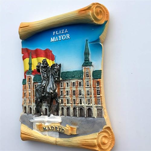Miniatura 3 de Mayor Plaza Madrid España - Imán para nevera, resina 3D, hecho a mano, artesanía, turismo, viaje, ciudad, recuerdo, colección, calcomanía para