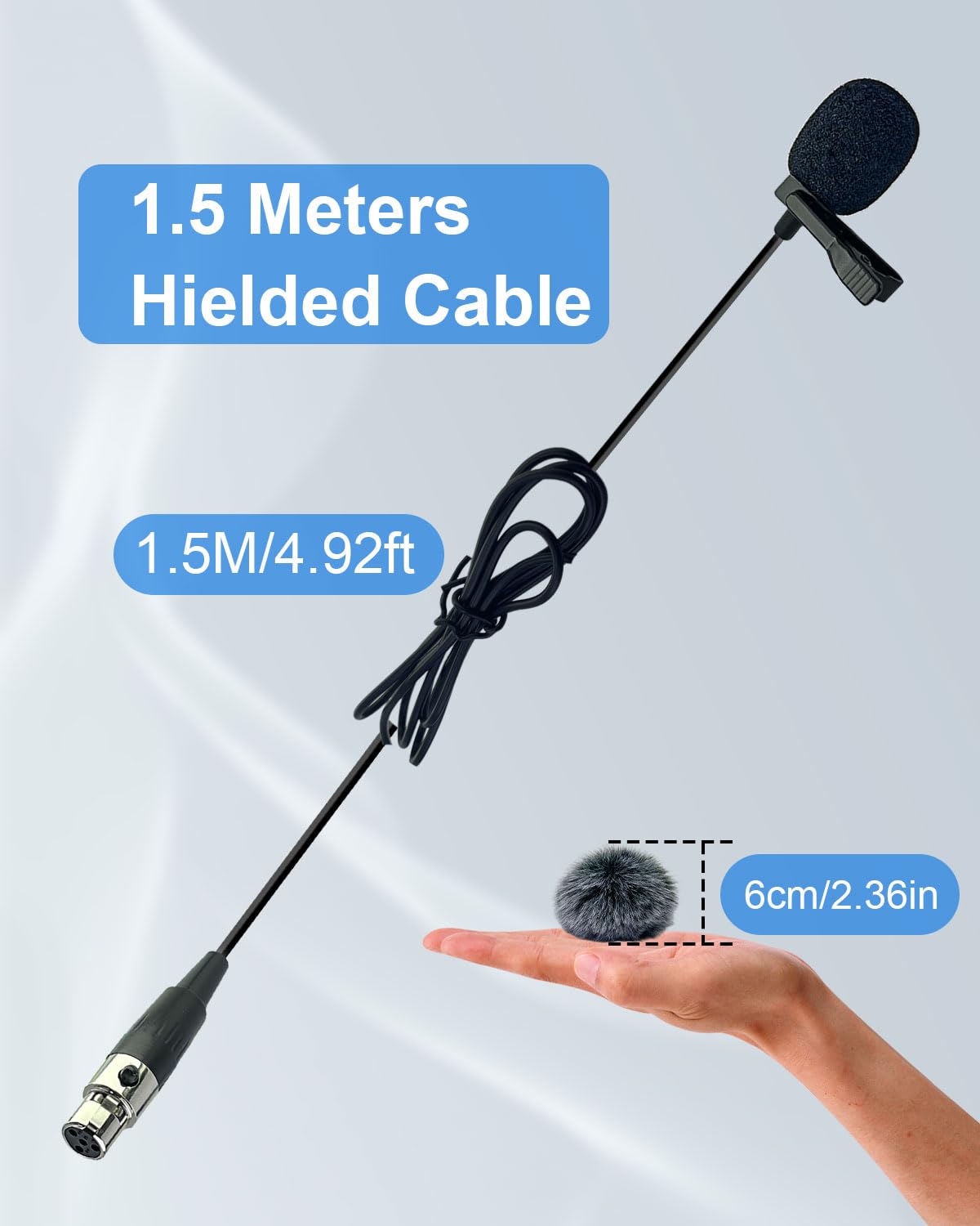 Shure Lavalier Lapel Microphone Ta4f Plug 1.5M Unidirectionnel Condensateur pour YouTube Performances Interviews