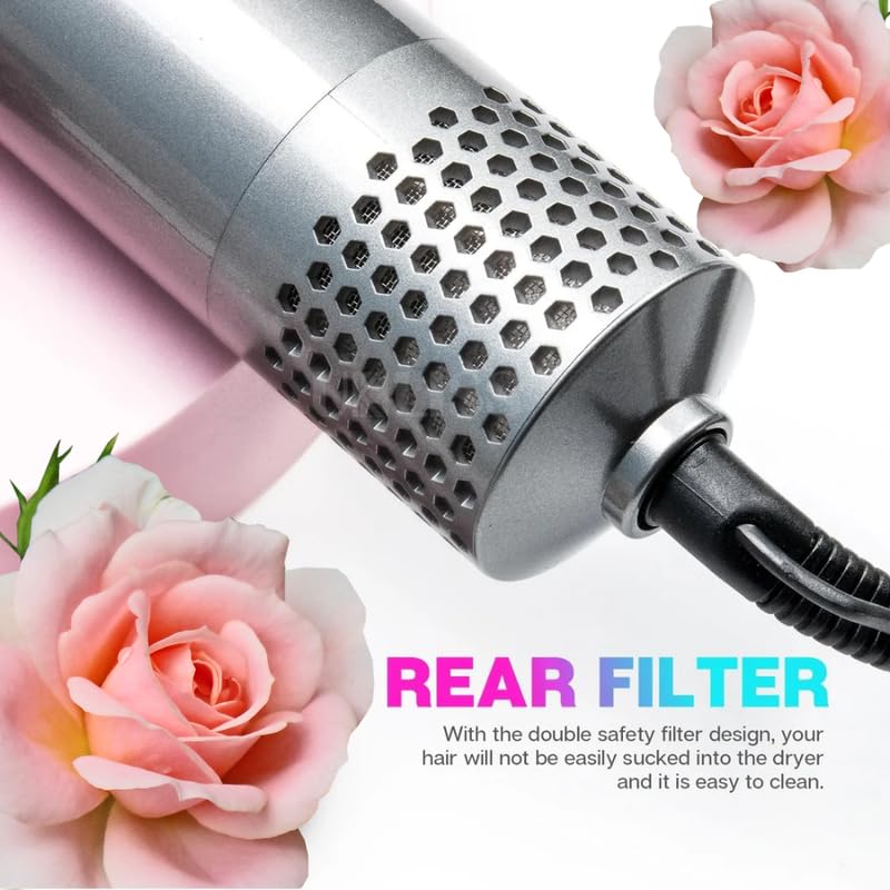Image of Drumstone 𝟏𝟓 𝐘𝐞𝐚𝐫𝐬 𝐖𝐚𝐫𝐫𝐚𝐧𝐭𝐲 5-in-1 Hot Air Hair Styler for All Hair Types for Drying, Straightening, Volumizing & Styling, Professional Performance Hair Styler (Violet)