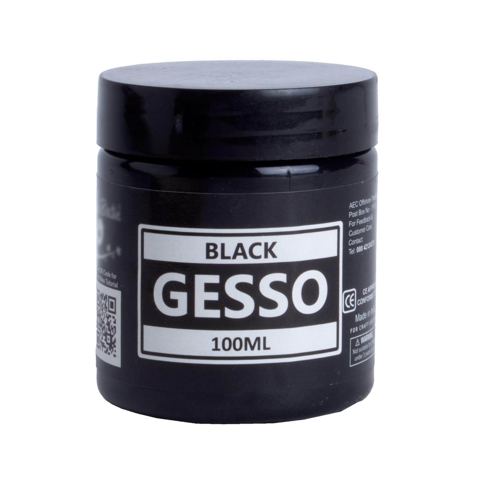 Little Birdie Acrylic Gesso Black 100 ML | Premium Water-Based Gesso for Acrylic, Oil Paints & Mixed Media - Matte, Water-Resistant Primer for Canvas, Wood, Paper & More