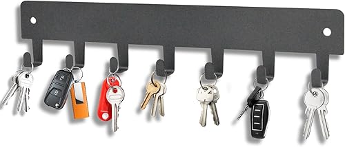 Soporte para llaves de pared, ganchos para llaves con 7 ganchos, no requiere taladrar, soporte para llaves autoadhesivo, soporte de pared para