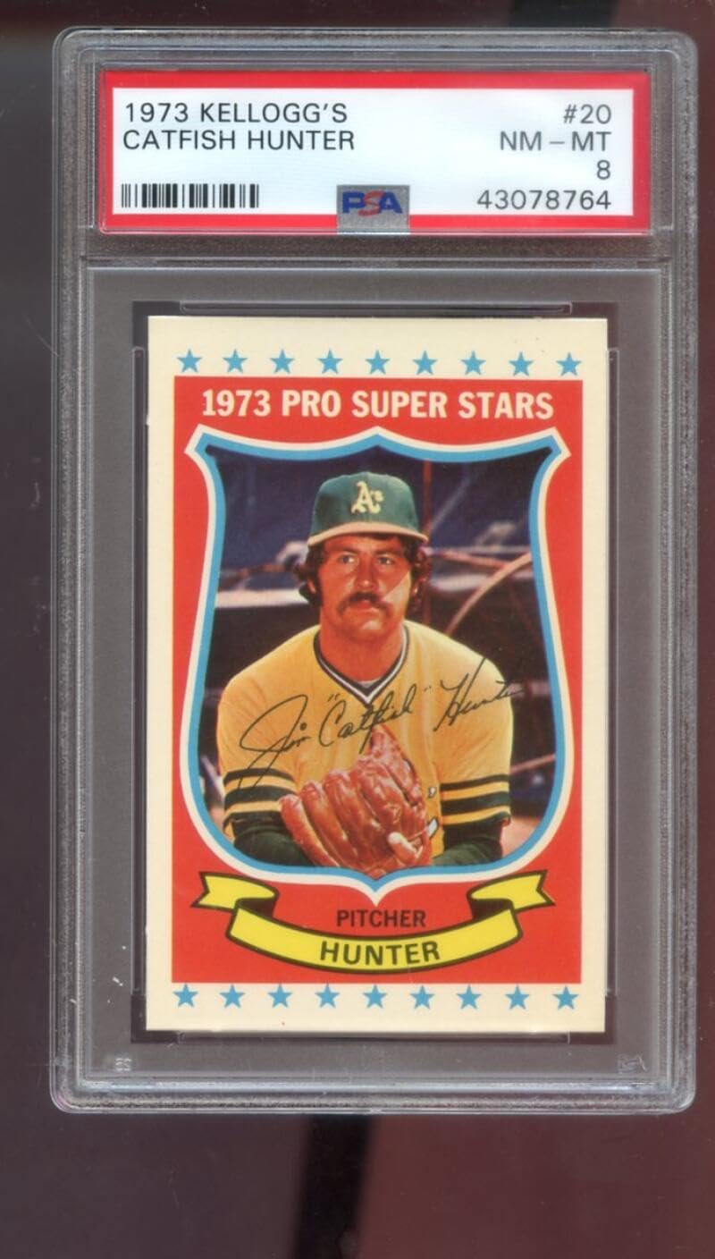 1973 Kellogg's #20 Jim Hunter Catfish PSA 8 Graded Baseball Card Kelloggs A's