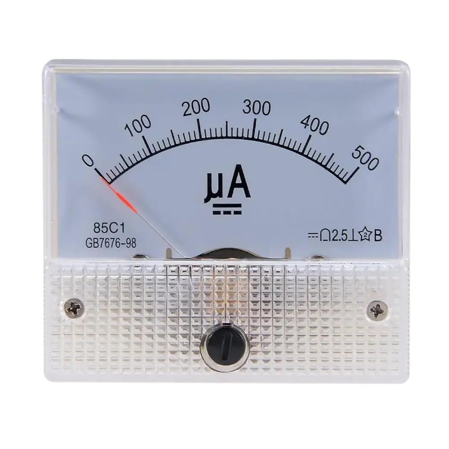 85C1 Ampe100uA 200uA 500uA Pointer DC Analog Current Panel Meter DC 50uA Ammeter 1Pcs(0-500uA)