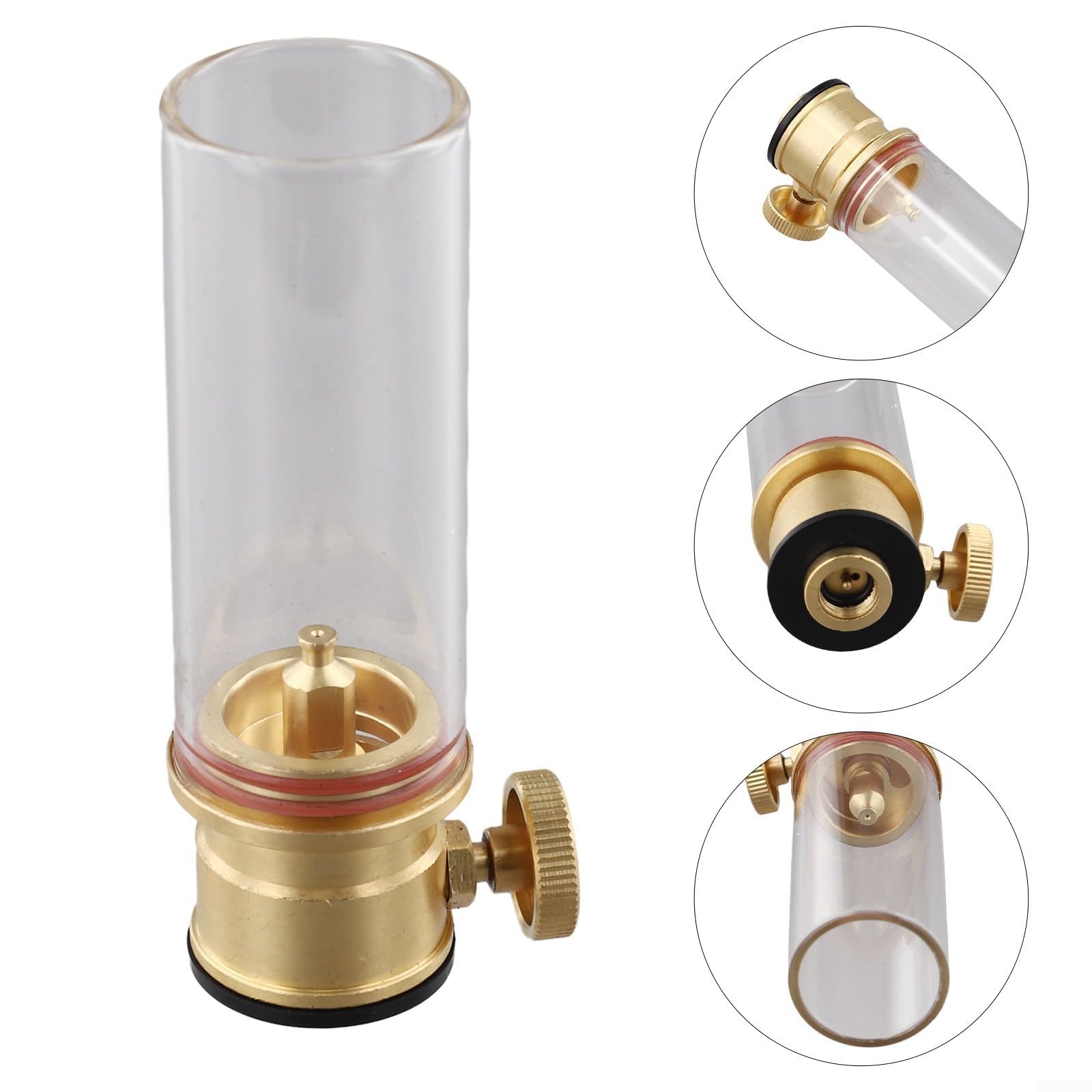 Lanterne à gaz portable pour camping en verre cuivre avec boîte de rangement pour activités de randonnée (lampe à gaz)