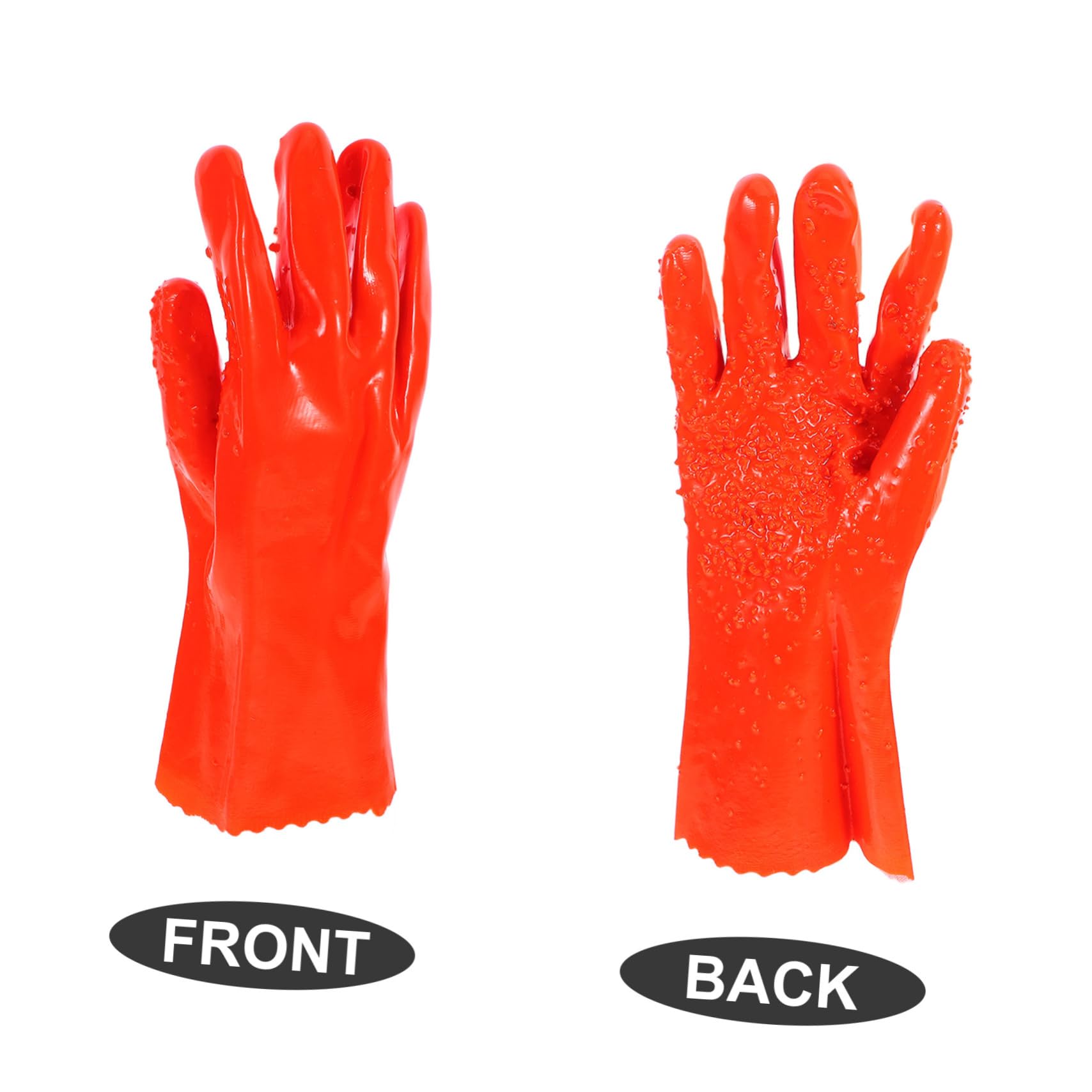 VILLCASE Guantes de Pvc Naranja Impermeables y Antideslizantes 6 Pares